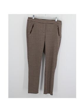 J.McLaughlin Ross Pants 8 Ankle Houndstooth Zip Pockets Stretch Slim Dress Pants